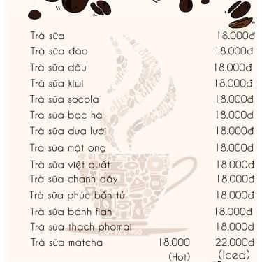 Thực đơn- Cafe Ngõ Cofee & Tea