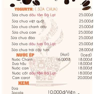 Thực đơn- Cafe Ngõ Cofee & Tea