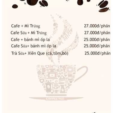 Thực đơn- Cafe Ngõ Cofee & Tea