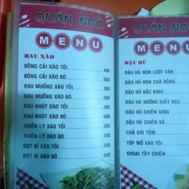 Thực đơn- Quán Nhậu Ngố - Ốc & Lẩu Mắm