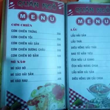 Thực đơn- Quán Nhậu Ngố - Ốc & Lẩu Mắm