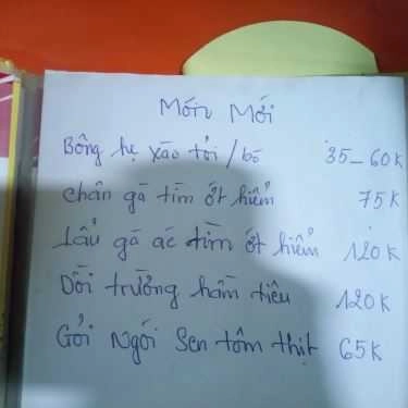 Thực đơn- Quán Nhậu Ngố - Ốc & Lẩu Mắm