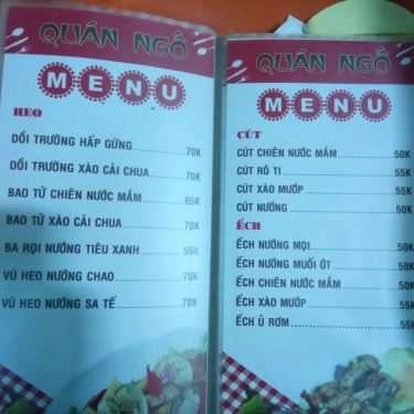 Thực đơn- Quán Nhậu Ngố - Ốc & Lẩu Mắm