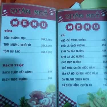Thực đơn- Quán Nhậu Ngố - Ốc & Lẩu Mắm