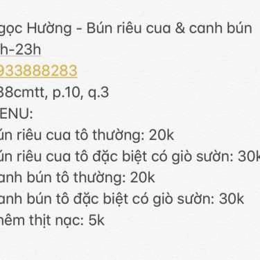 Tổng hợp- Ăn vặt Ngọc Hường - Bún Riêu Cua & Canh Bún