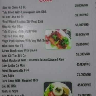Thực đơn- Quán Ăn Ngọc Hương Cội Nguồn - Vegetarian Cuisine