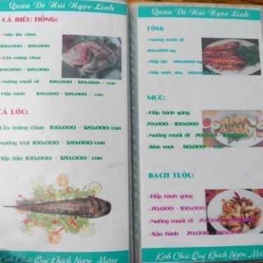 Thực đơn- Quán Nhậu Ngọc Linh Quán - Đặc Sản Dê Ninh Bình