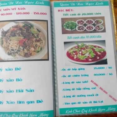 Thực đơn- Quán Nhậu Ngọc Linh Quán - Đặc Sản Dê Ninh Bình