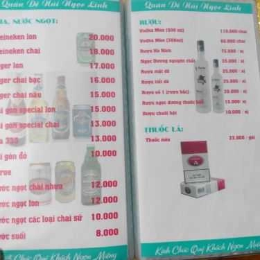 Thực đơn- Quán Nhậu Ngọc Linh Quán - Đặc Sản Dê Ninh Bình