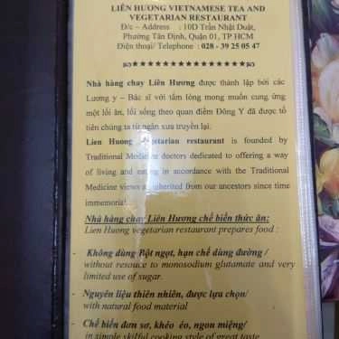 Thực đơn- Quán Ăn Nhà Hàng Chay Liên Hương