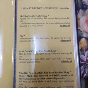 Thực đơn- Quán Ăn Nhà Hàng Chay Liên Hương