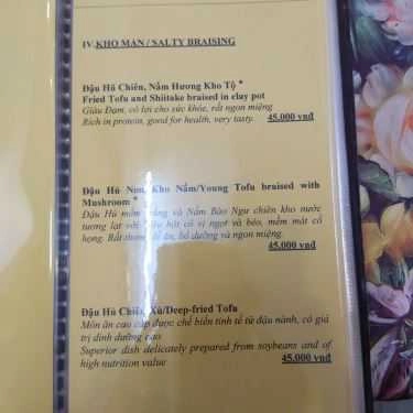 Thực đơn- Quán Ăn Nhà Hàng Chay Liên Hương