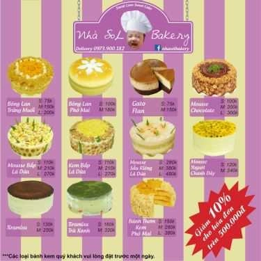 Thực đơn- Tiệm Bánh Nhà Sol Bakery