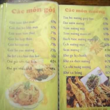Thực đơn- Quán Nhậu Nhân Hòa Quán - Lẩu & Các Món Nhậu