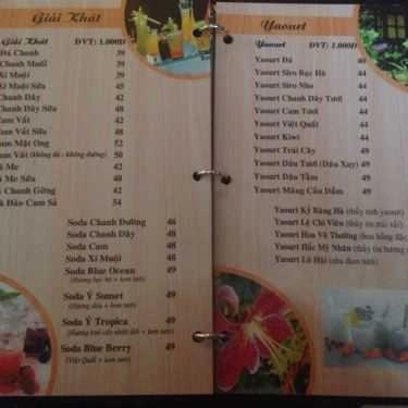 Thực đơn- Nhật Nguyệt Cafe 1 - Trường Sơn