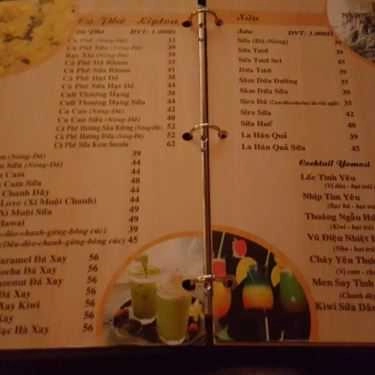 Thực đơn- Nhật Nguyệt Cafe 1 - Trường Sơn