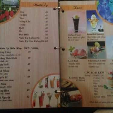 Thực đơn- Nhật Nguyệt Cafe 1 - Trường Sơn