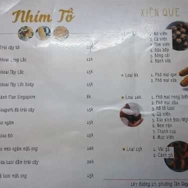 Thực đơn- Ăn vặt Nhím Tồ - Trái Cây Tô & Xiên Que