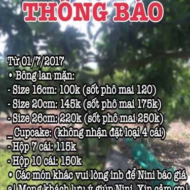 Thực đơn- Tiệm Bánh Nini Snack Corner
