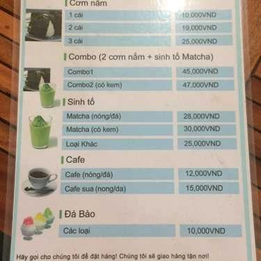 Thực đơn- Ninja Cafe - Cơm Nắm - Nguyễn Kiệm
