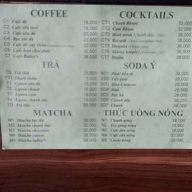Thực đơn- Nita - Coffee & Kem