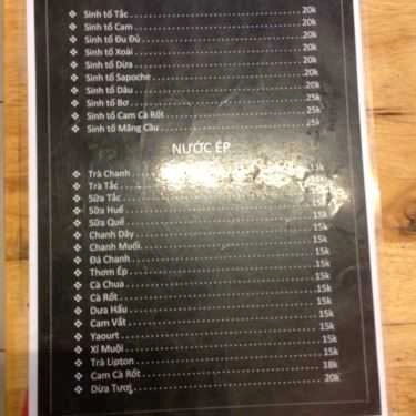 Thực đơn- No.1 Cafe