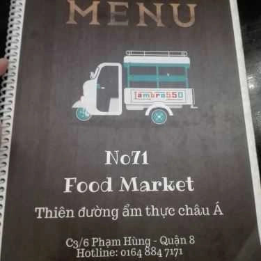 Thực đơn- Khu Ẩm Thực No71 Food Market - Thiên Đường Ẩm Thực Châu Á