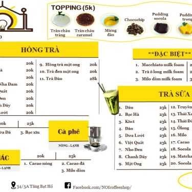 Thực đơn- Nối Coffee