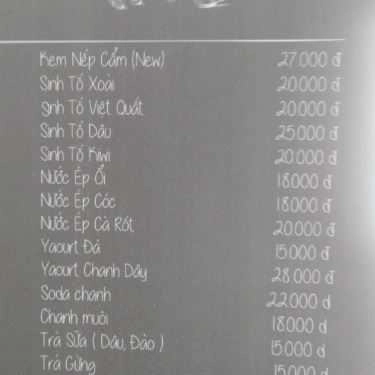 Thực đơn- Kem Nếp Cẩm - Nu Coffee