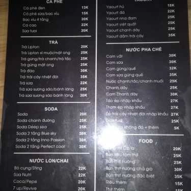 Thực đơn- NU - Coffee & Food