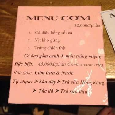 Thực đơn- Nuo House Coffee