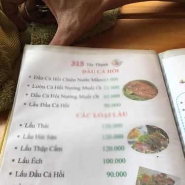 Thực đơn- Quán Nhậu Quán Nướng 315