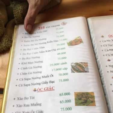 Thực đơn- Quán Nhậu Quán Nướng 315