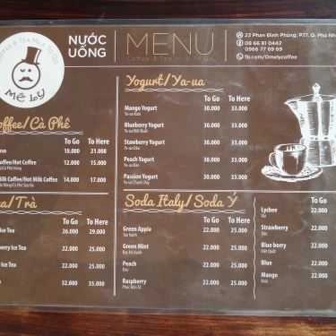 Thực đơn- Ô Mê Ly Coffee & Tea Milk