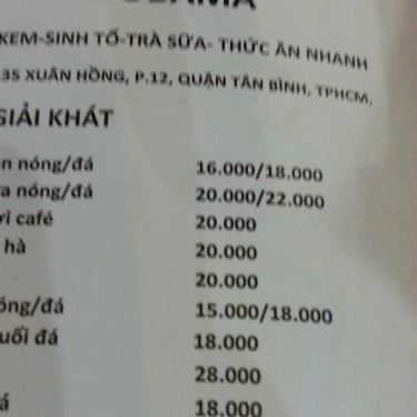 Thực đơn- Cafe Obama Trà Sữa