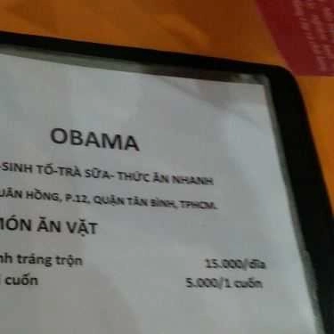 Thực đơn- Cafe Obama Trà Sữa