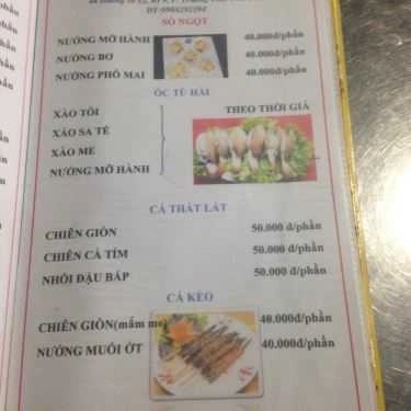 Thực đơn- Ăn vặt Ốc Công Đoàn