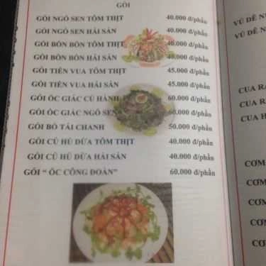 Thực đơn- Ăn vặt Ốc Công Đoàn