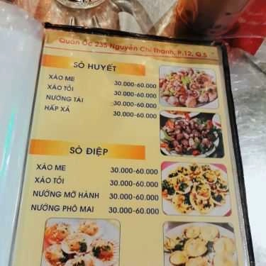 Thực đơn- Quán Nhậu Ốc Đêm 235