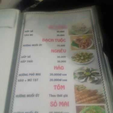 Thực đơn- Quán Nhậu Ốc Gia Đình