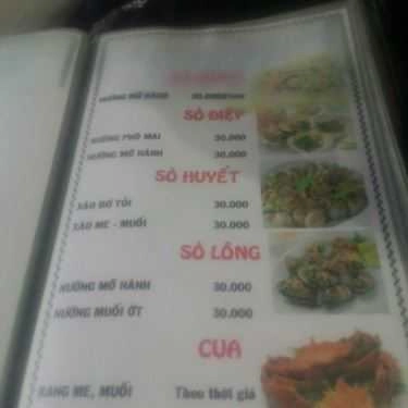 Thực đơn- Quán Nhậu Ốc Gia Đình