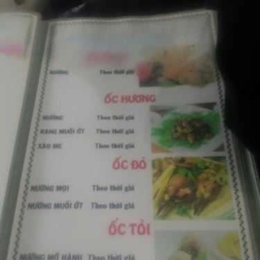 Thực đơn- Quán Nhậu Ốc Gia Đình