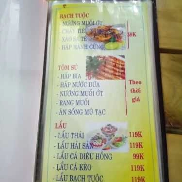 Thực đơn- Quán Nhậu Ốc Hải Sản 107