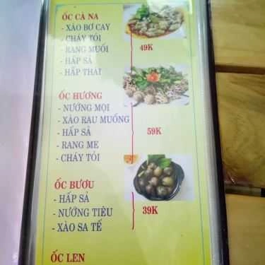 Thực đơn- Quán Nhậu Ốc Hải Sản 107