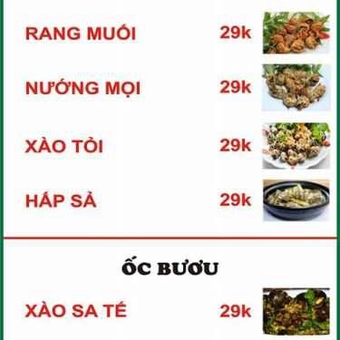 Thực đơn- Quán Nhậu Ốc Like