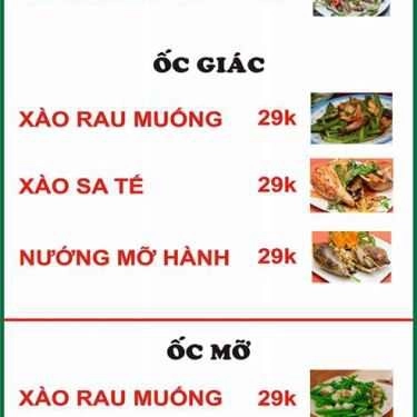 Thực đơn- Quán Nhậu Ốc Like