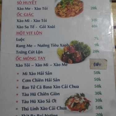 Thực đơn- Quán Nhậu Ốc Mười