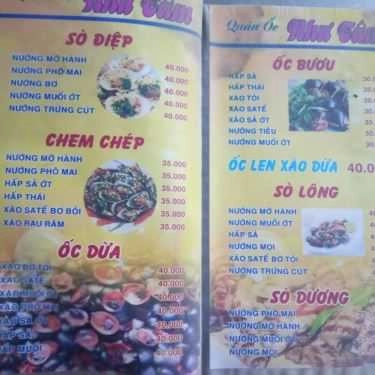 Thực đơn- Quán Nhậu Ốc Như Tâm