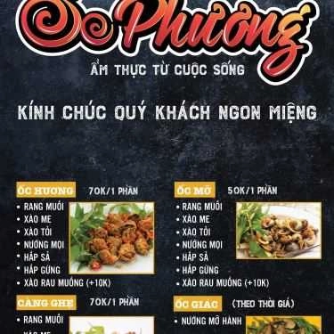 Thực đơn- Quán Nhậu Ốc Phương - Gò Xoài