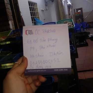 Thực đơn- Quán Nhậu Ốc Phương - Đỗ Tấn Phong